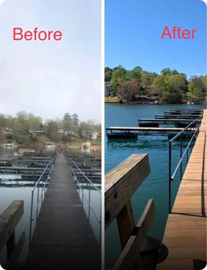 Dock Clean Before and After